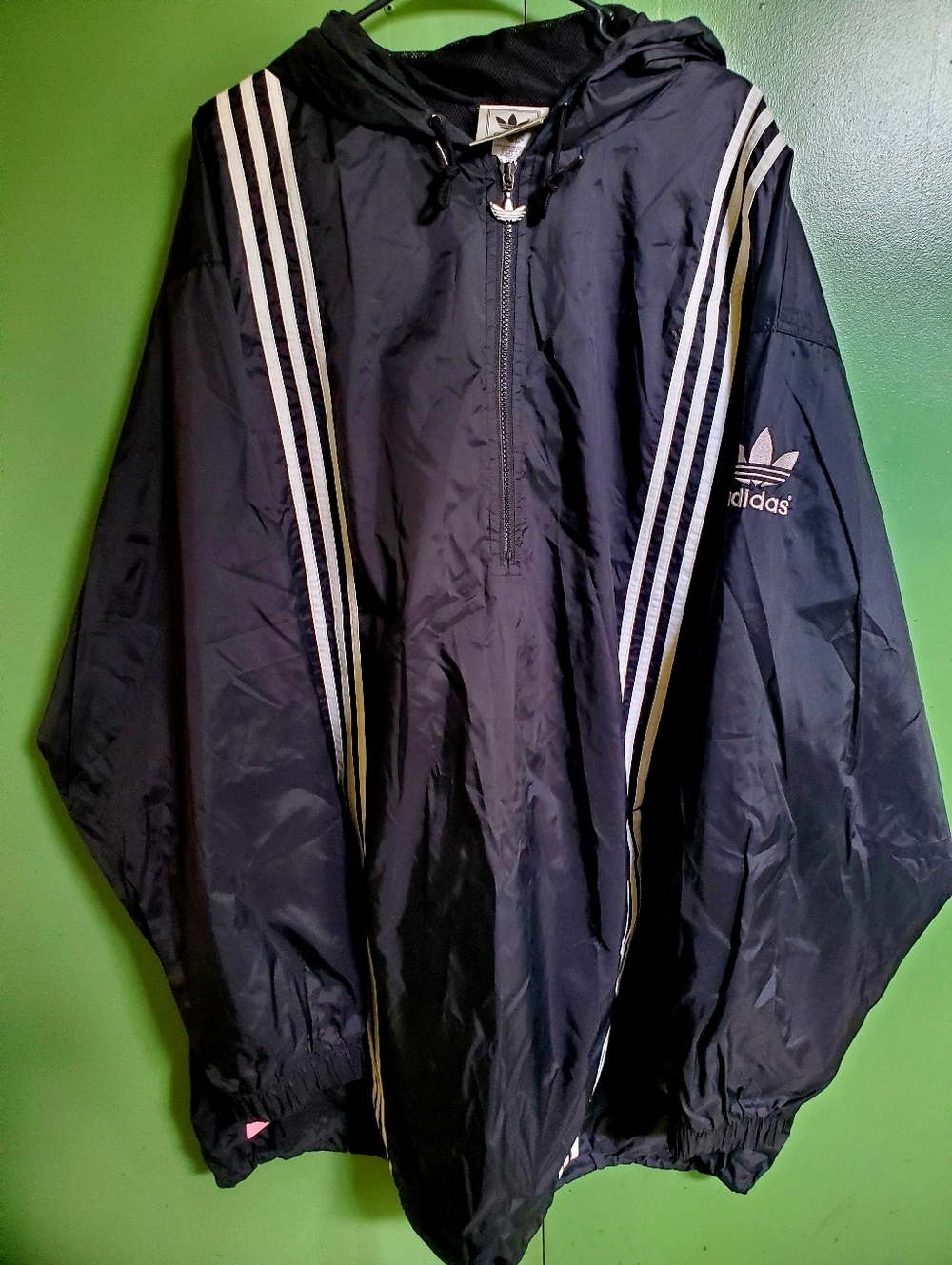 Vintage adidas extra long windbreaker jacket